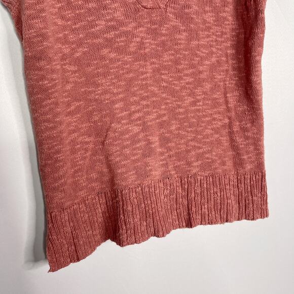 Jamison Womens XSmall XS Pink Becca Collar Polo Pullover Top Knit Split V Neck - Picture 4 of 11